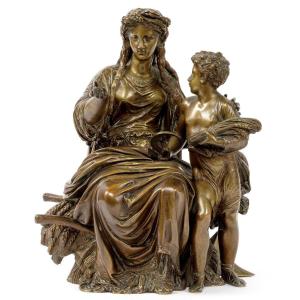 Sculpture En Bronze 19eme Signe J. Salmson