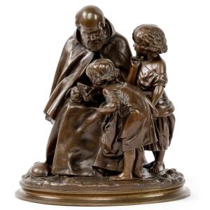 Sculpture Religieux En Bronze 19eme 