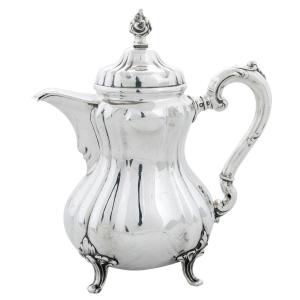 Sterling Silver Coffee Pot, Late 19th Century, German 