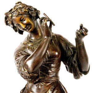 19th Century Bronze Sculpture Of A Young Dancer Signed Marius