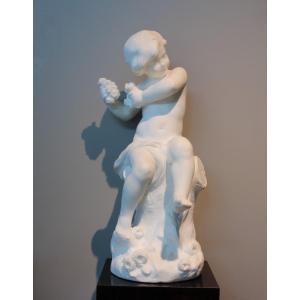 Carrara Marble Sculpture Of A Boy, Signed Marest