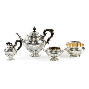 Sterling Silver Tea Set,  Austria 19th C.