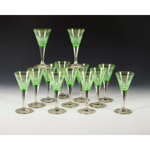 13 Crystal Goblets With The Letter “r” Circa 1900