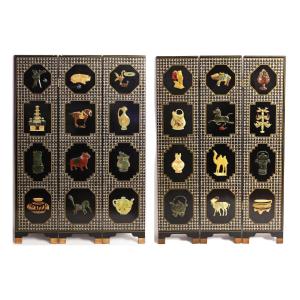 Paravent chinois à six panneaux 