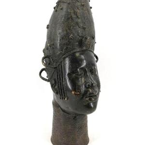 Large Bronze Head Of A Woman From Benin