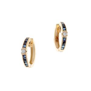 Boucles d'oreilles en or 14k avec saphirs et diamants