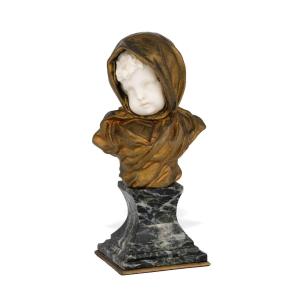 Chryselephantine Sculpture Of A Child, Signed G. De Thouin