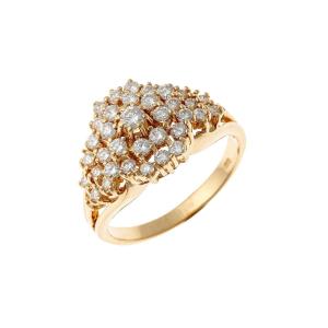 14k Gold Ring With Brilliant-cut Diamonds