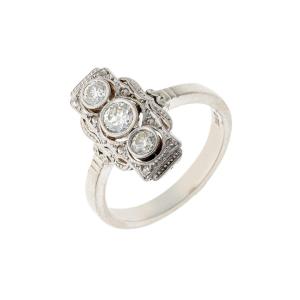 Bague en or 14k Art déco avec diamants