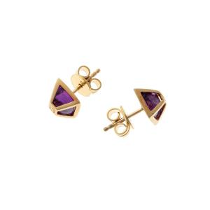 Boucles d'oreilles en or 18k et améthystes de Jette Joop.