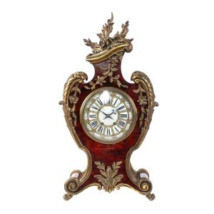 Grand Pendule Cartel de style Louis XV 19ème En Tortue et Bronze Doré.