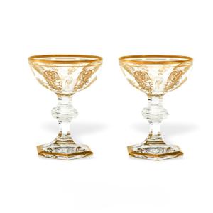 Baccarat «Harcourt Empire», France, 2 coupes à champagne  