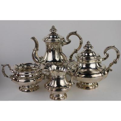 Tea And Coffee Service In  Germany Silver XIXth Century Louis XV Style