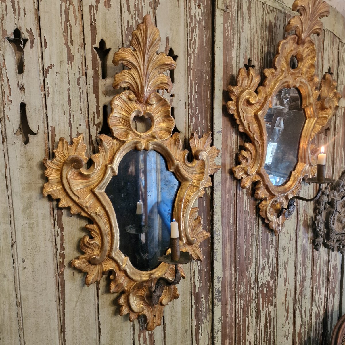 Paire de miroirs italie xviiie-photo-4