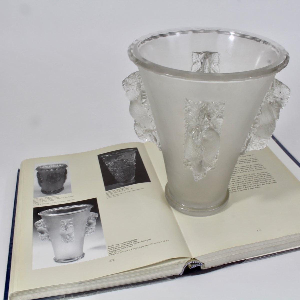 R  LALIQUE   VASE  " ST EMILION  "-photo-6