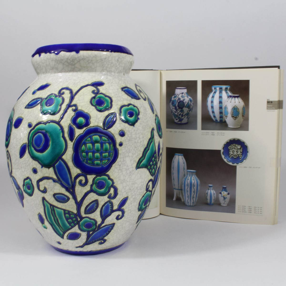 Boch Frères La Louvière "stylized Flowers" Vase-photo-6