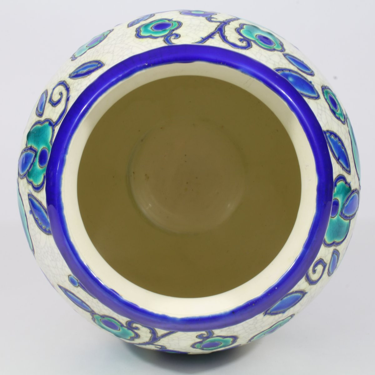 Boch Frères La Louvière "stylized Flowers" Vase-photo-7