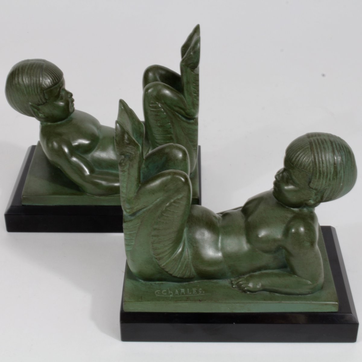C Charles Bookends "faunas"-photo-2