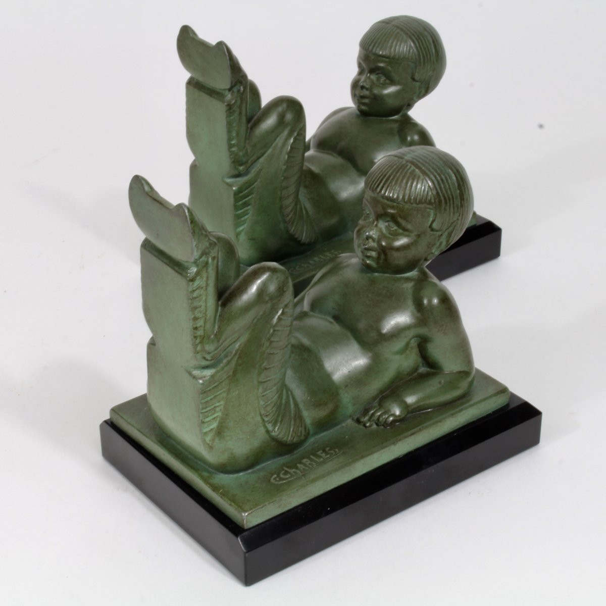 C Charles Bookends "faunas"-photo-5