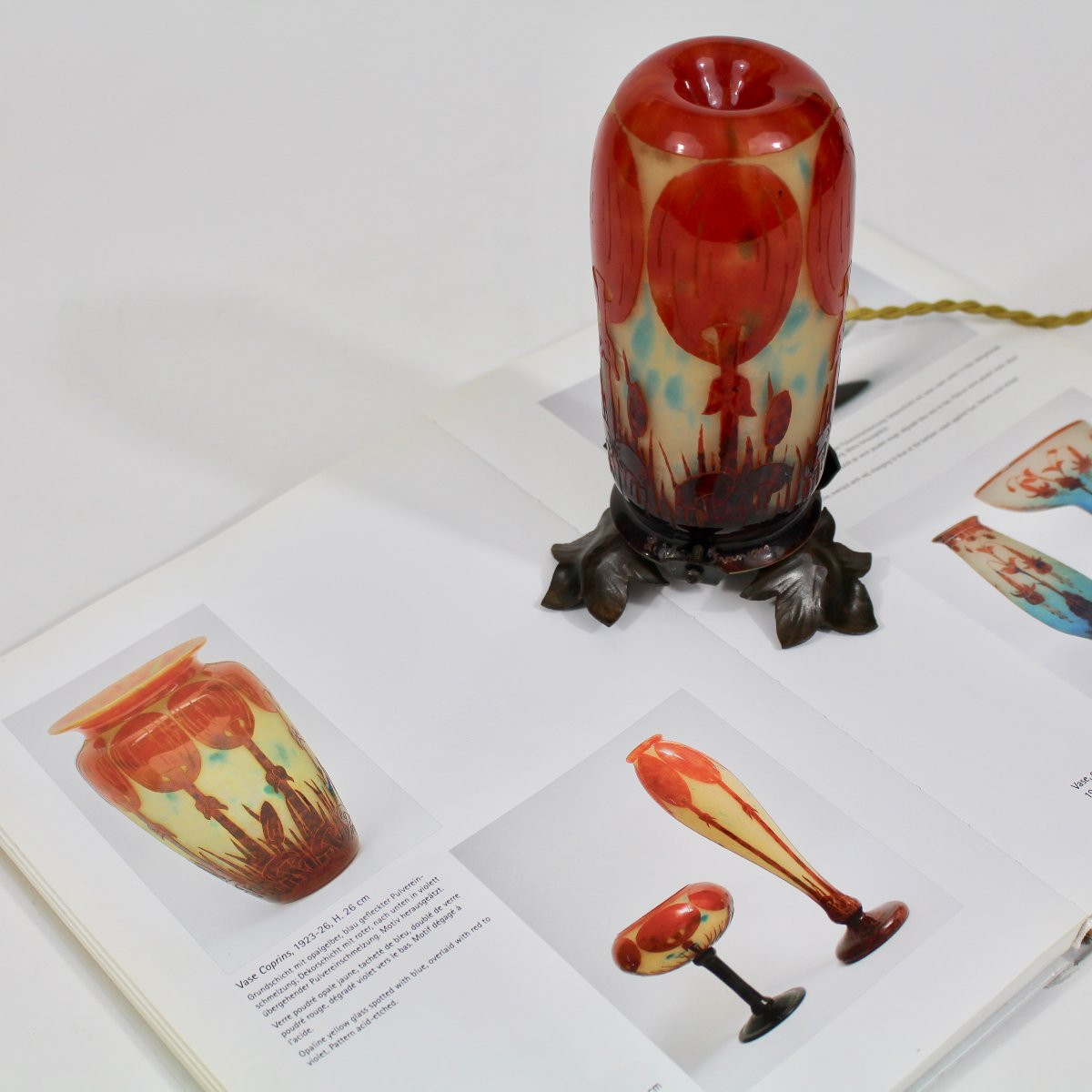 LE  VERRE FRANÇAIS   VEILLEUSE  "  COPRINS "-photo-4