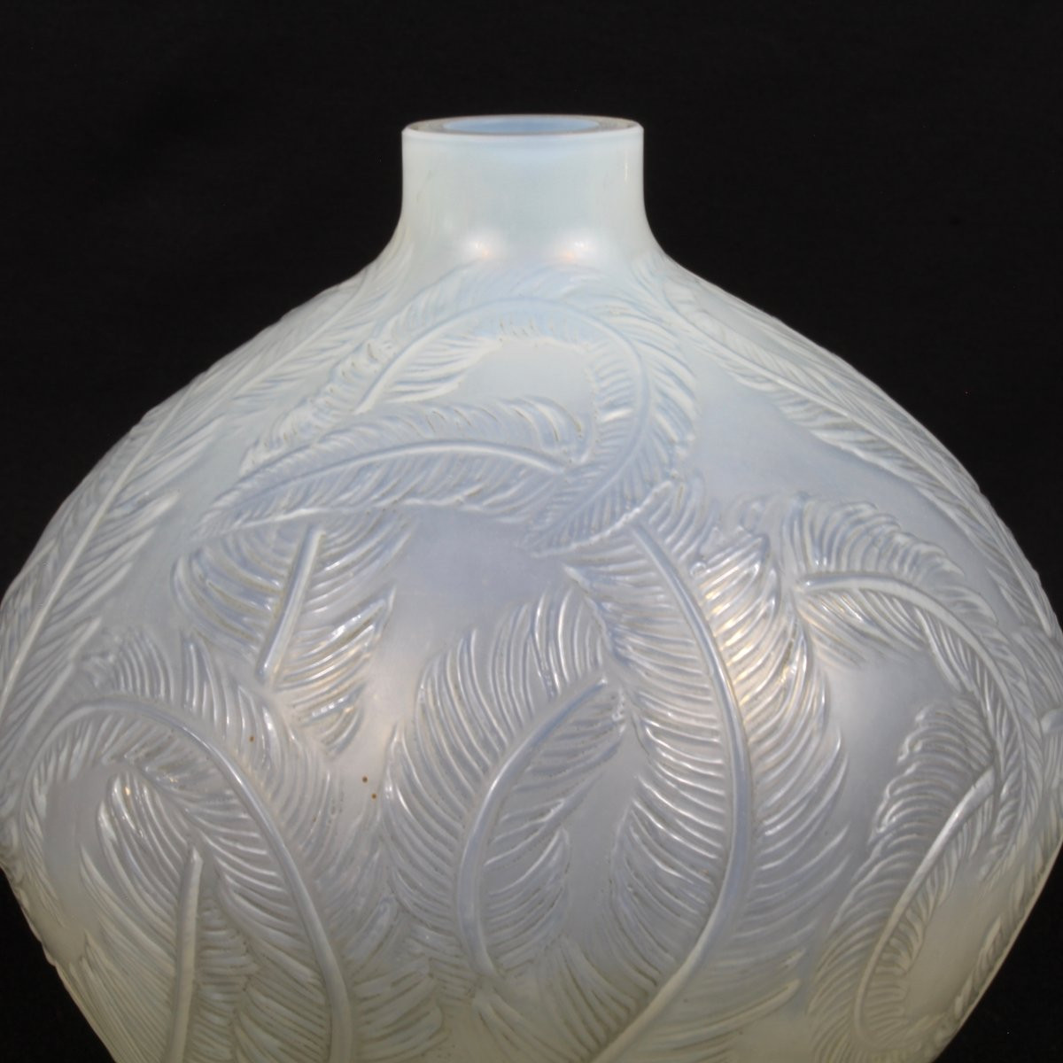 R  LALIQUE  VASE  "PLUMES "-photo-4