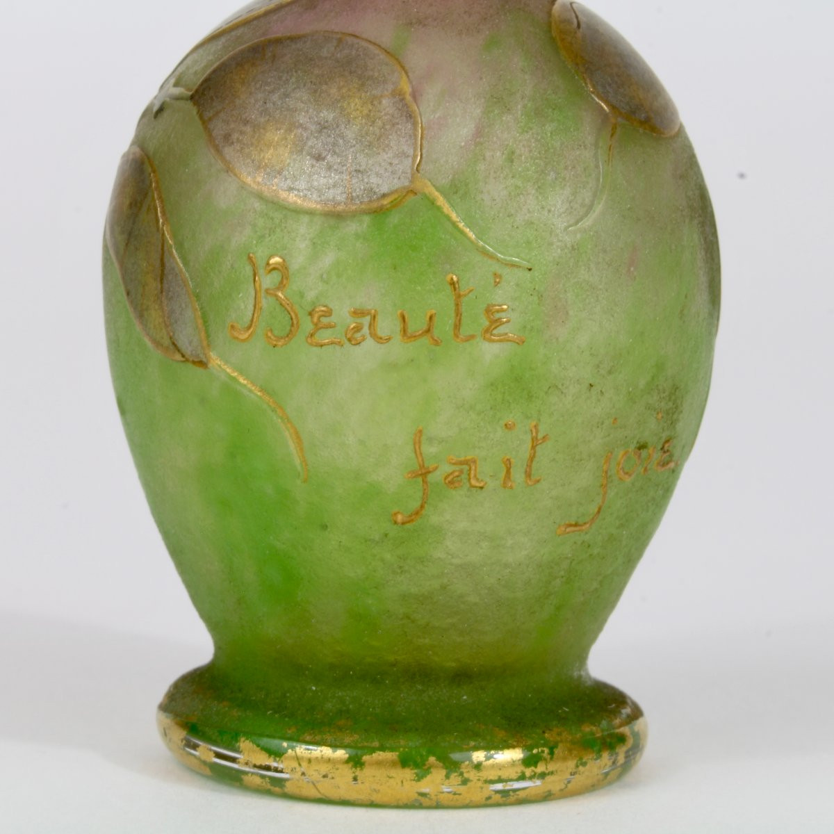 DAUM  NANCY    VASE PARLANT  "MONNAIE DU PAPE  "-photo-3