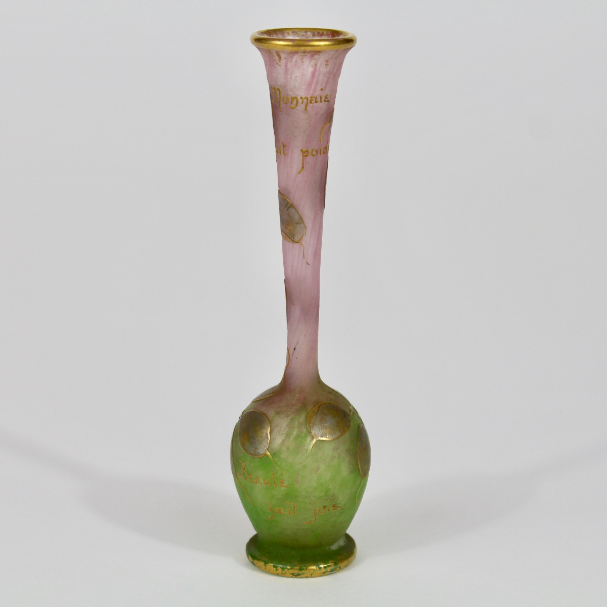 DAUM  NANCY    VASE PARLANT  "MONNAIE DU PAPE  "-photo-3
