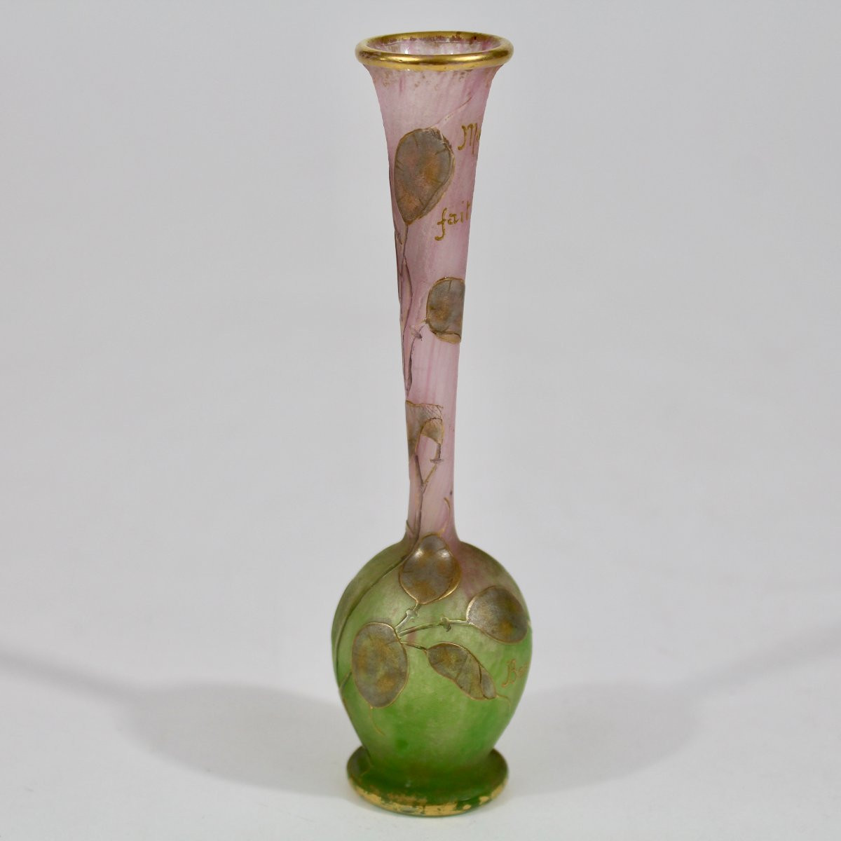 DAUM  NANCY    VASE PARLANT  "MONNAIE DU PAPE  "-photo-6