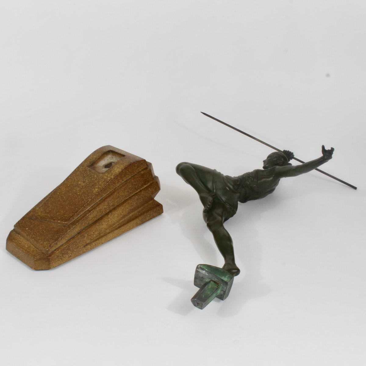 FAYRAL     SCULPTURE  " AMAZONE AU JAVELOT "-photo-6