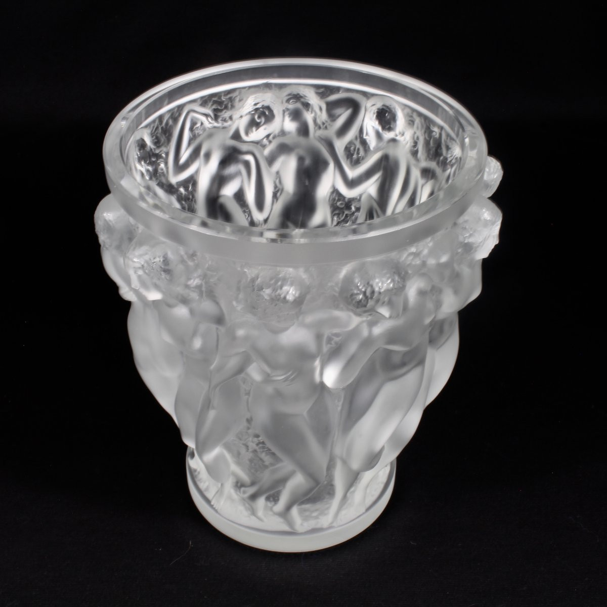 LALIQUE  FRANCE    VASE   " BACCHANTES  "-photo-3