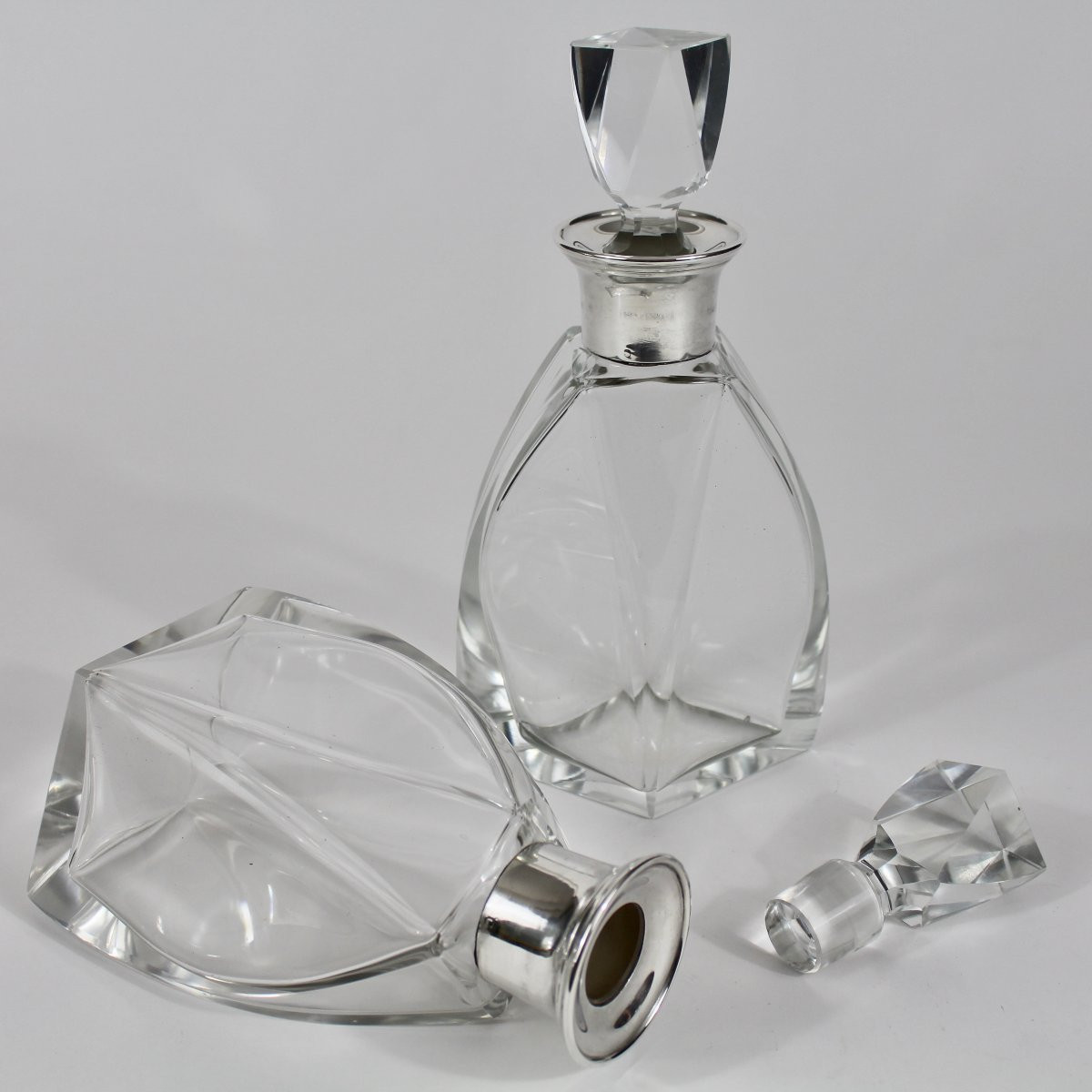 SOCIÉTÉ CRISTAL ET ARGENT          CARAFES ART DECO-photo-3