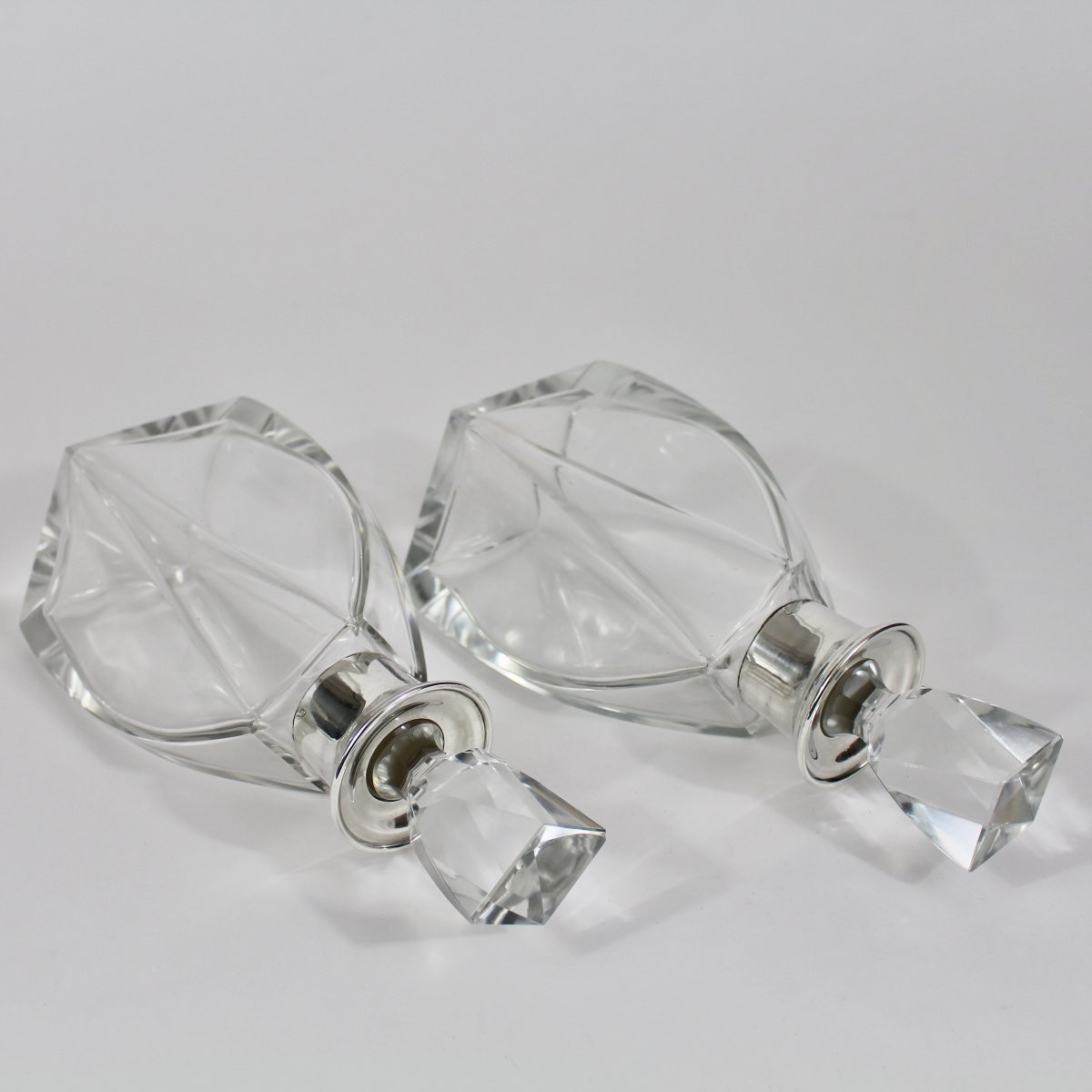 SOCIÉTÉ CRISTAL ET ARGENT          CARAFES ART DECO-photo-2