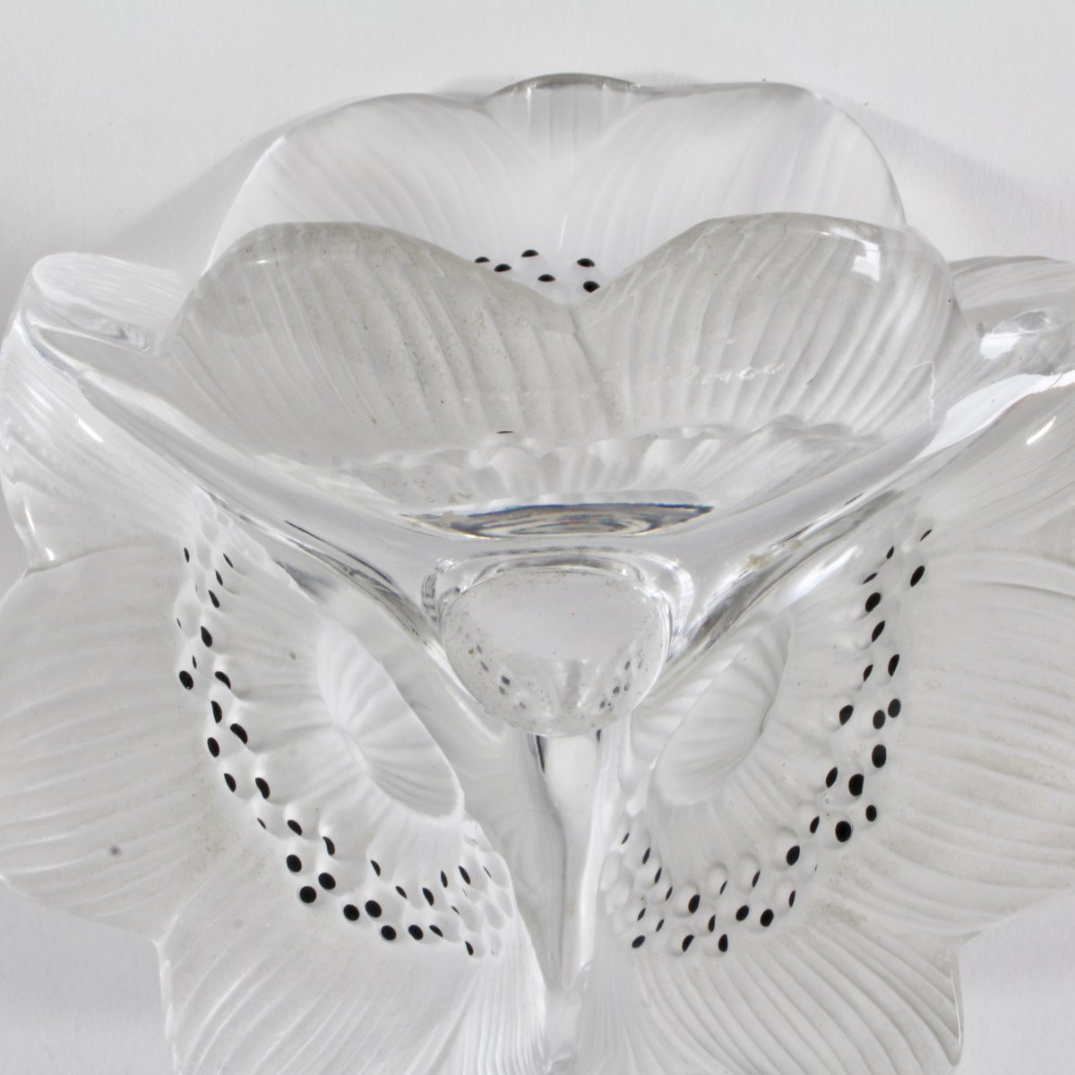 LALIQUE  FRANCE   BOUGEOIRS  "  ANÉMONES  "-photo-4