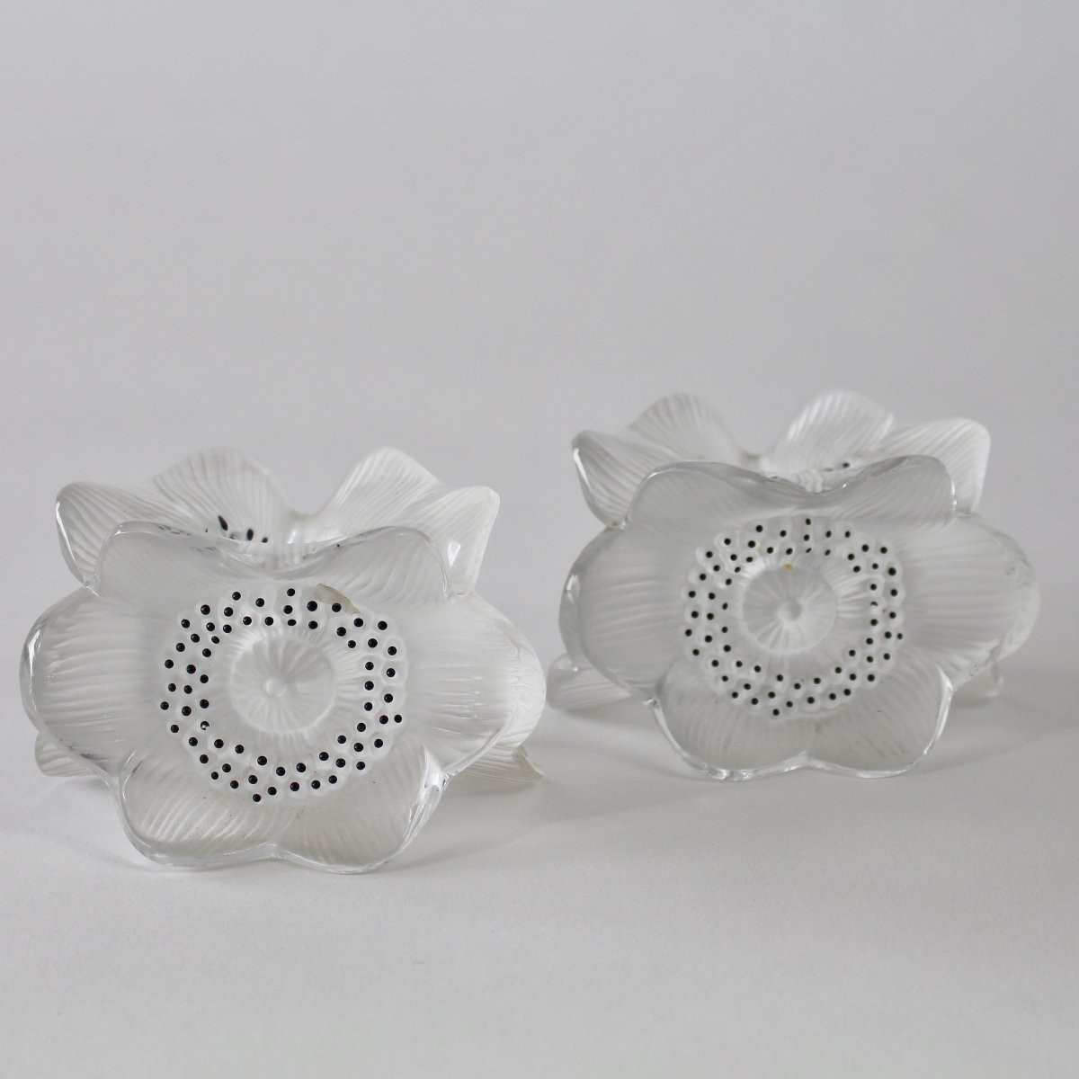 LALIQUE  FRANCE   BOUGEOIRS  "  ANÉMONES  "-photo-5