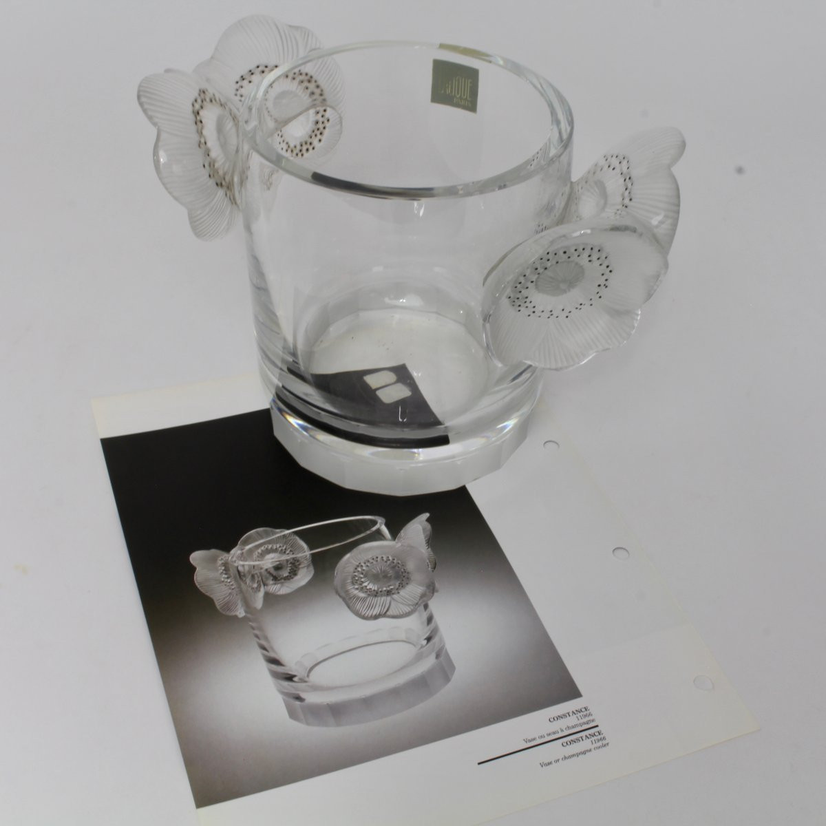 LALIQUE FRANCE  VASE OU SEAU À CHAMPAGNE  "  CONSTANCE  "-photo-6