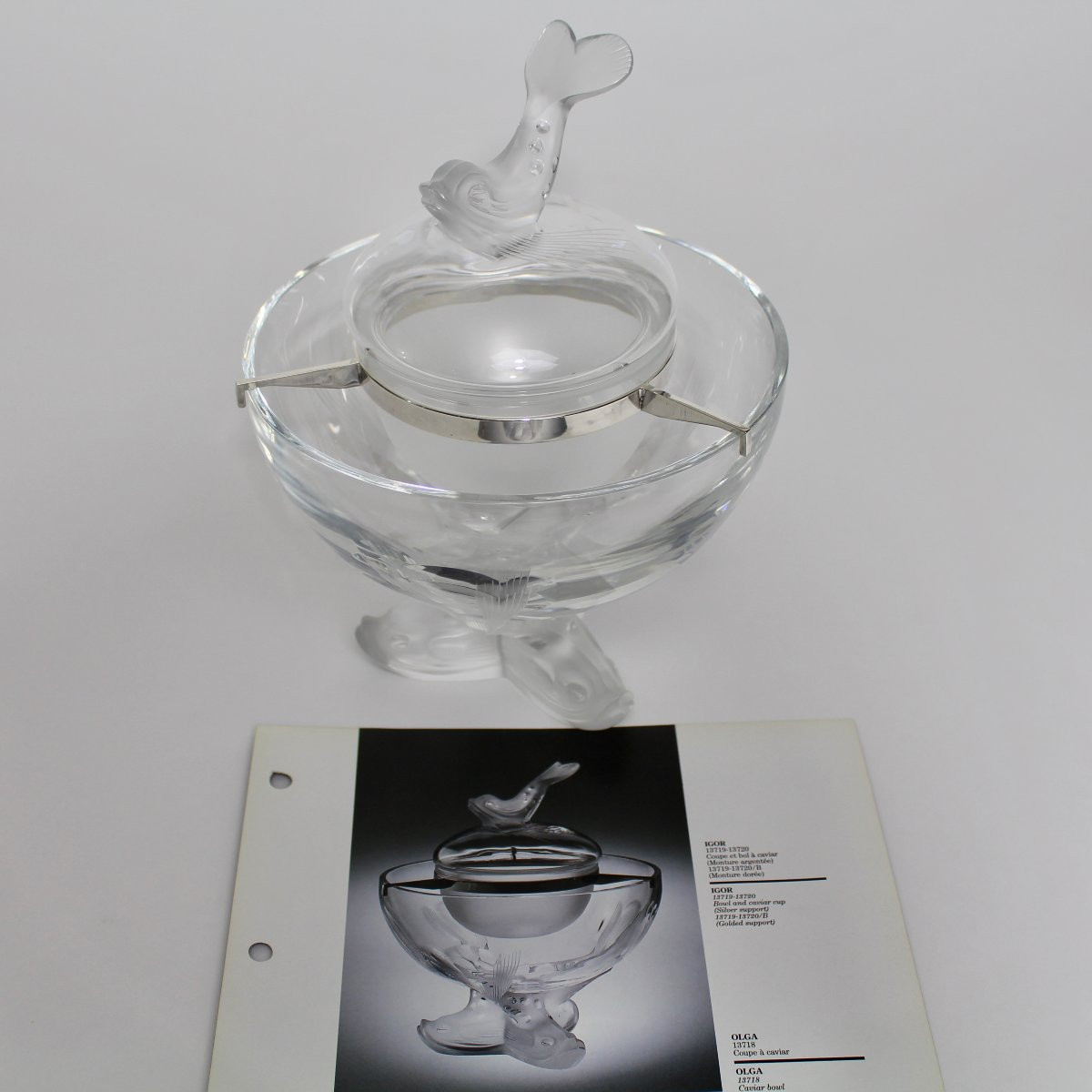LALIQUE FRANCE     COUPE ET BOL À CAVIAR " IGOR "-photo-2
