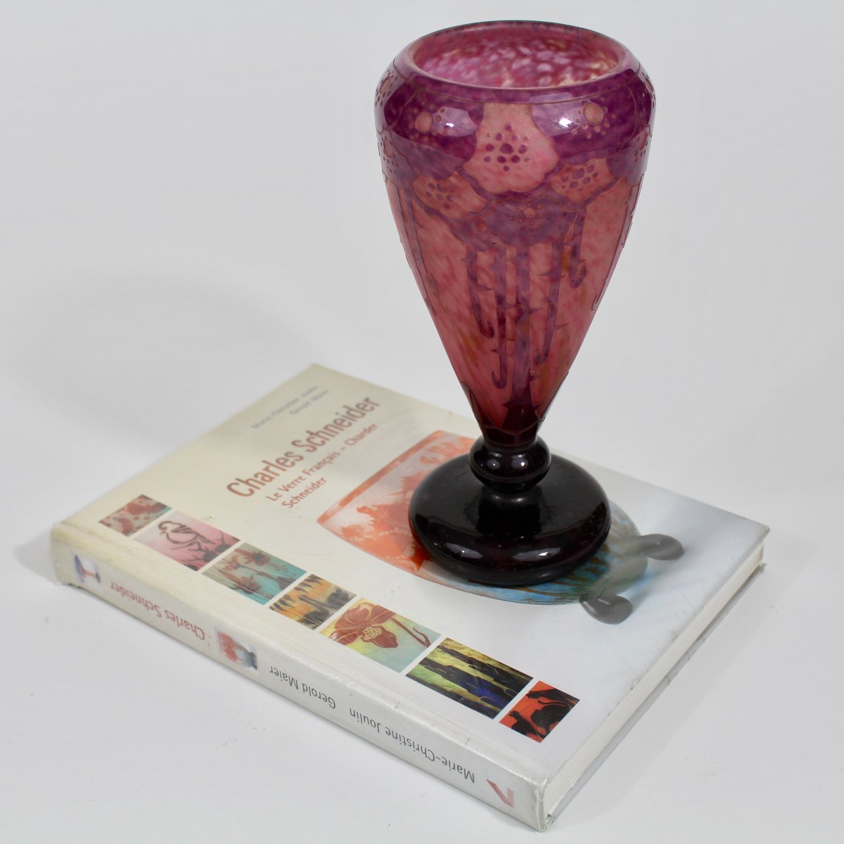 Charder - French Glass "eglantines" Vase-photo-5