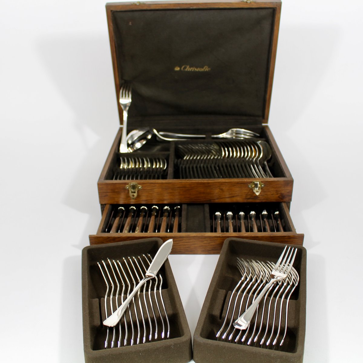 CHRISTOFLE  MÉNAGÈRE  " AMÉRICA " 84 PIÈCES-photo-1