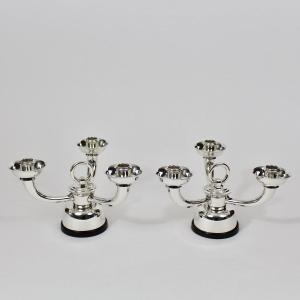 Christofle Art Deco Candle Holders