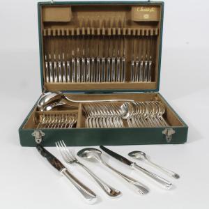 CHRISTOFLE   MÉNAGÈRE  "  BOREAL  "  62 PIÈCES