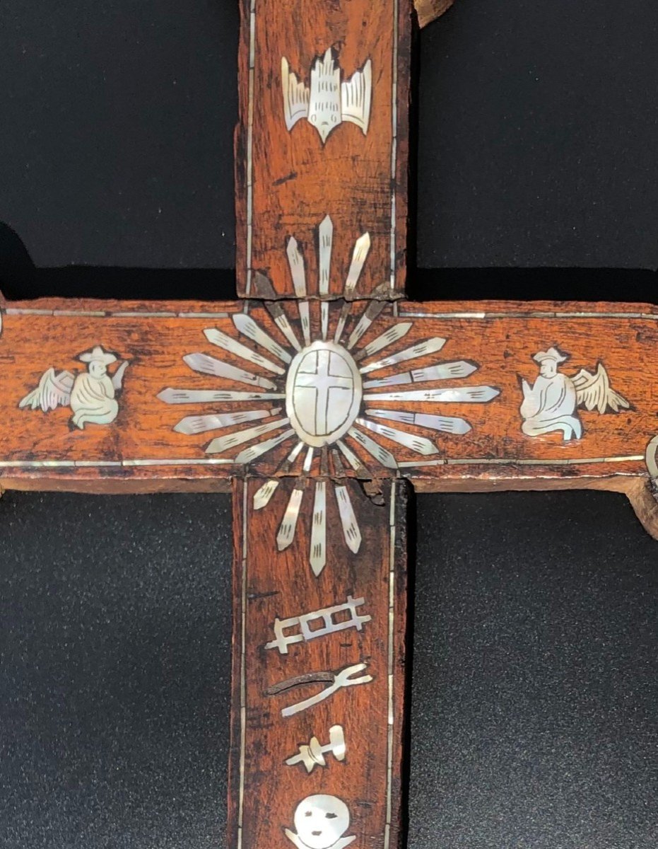 Croix Religieux Blanc Nacré-photo-3