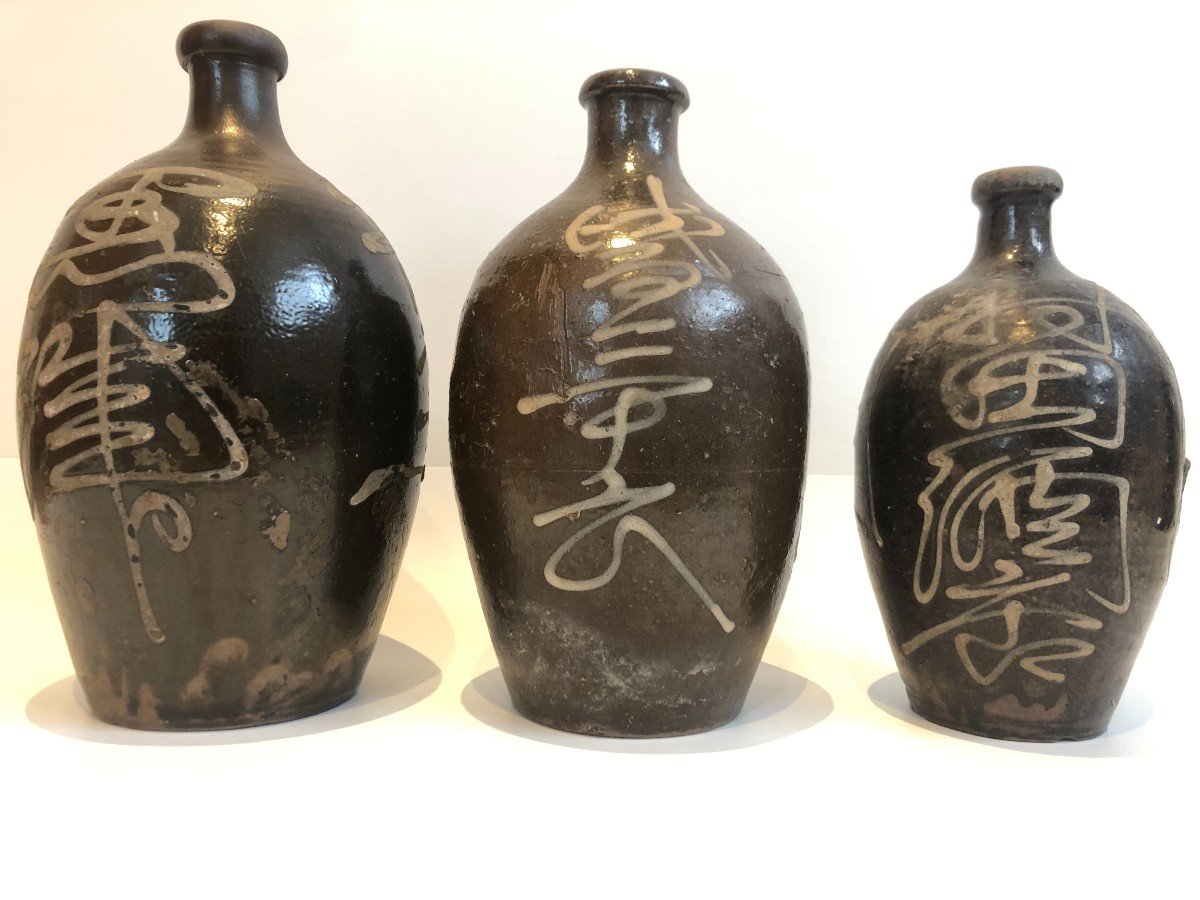 Trois Vase Sake Japonais 19ième
