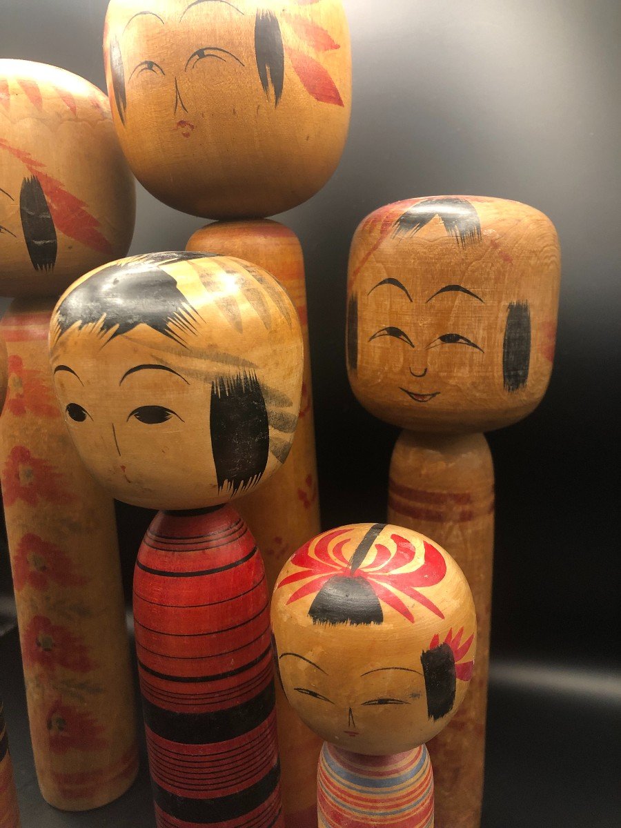 Collection De 6 Kokeshi Japonais  vintage-photo-3