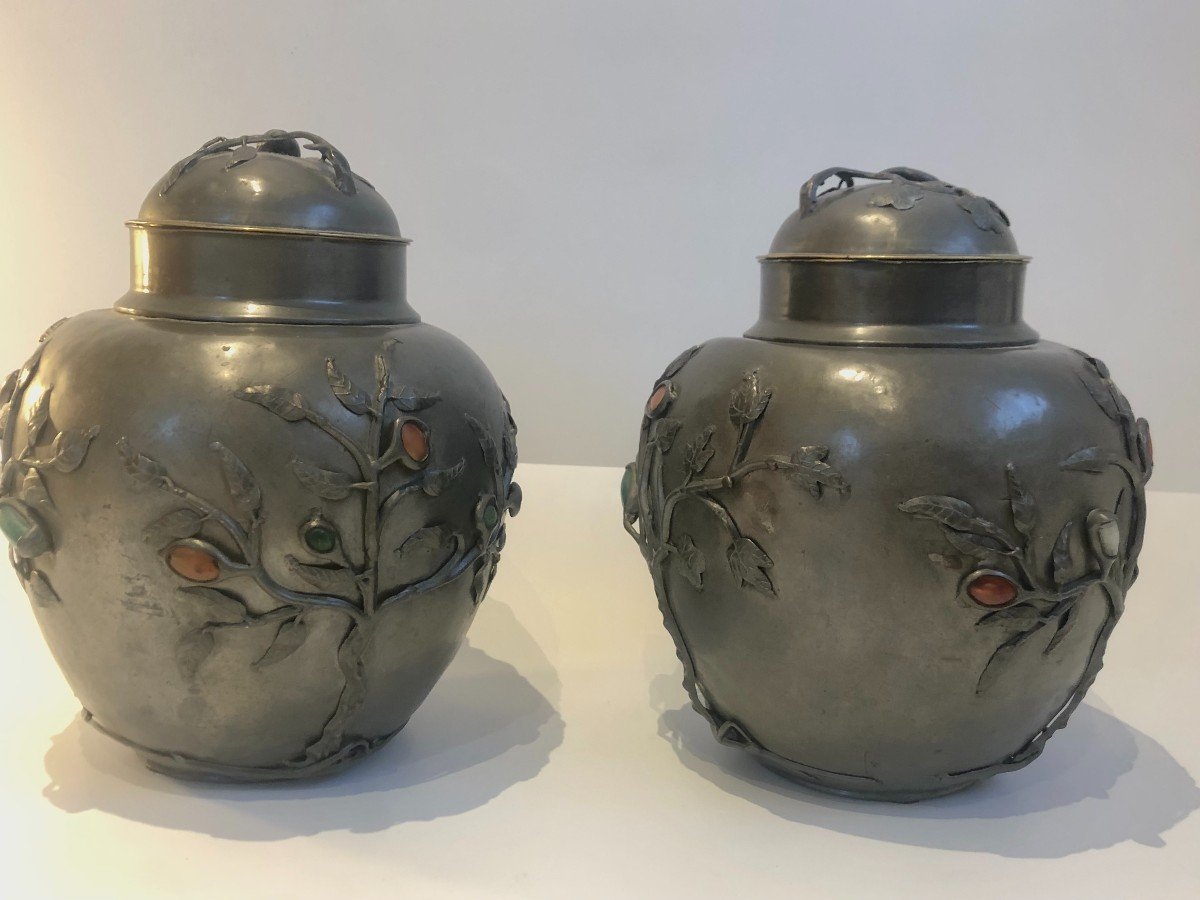 Pair Of Rare Antique China Vases-photo-2