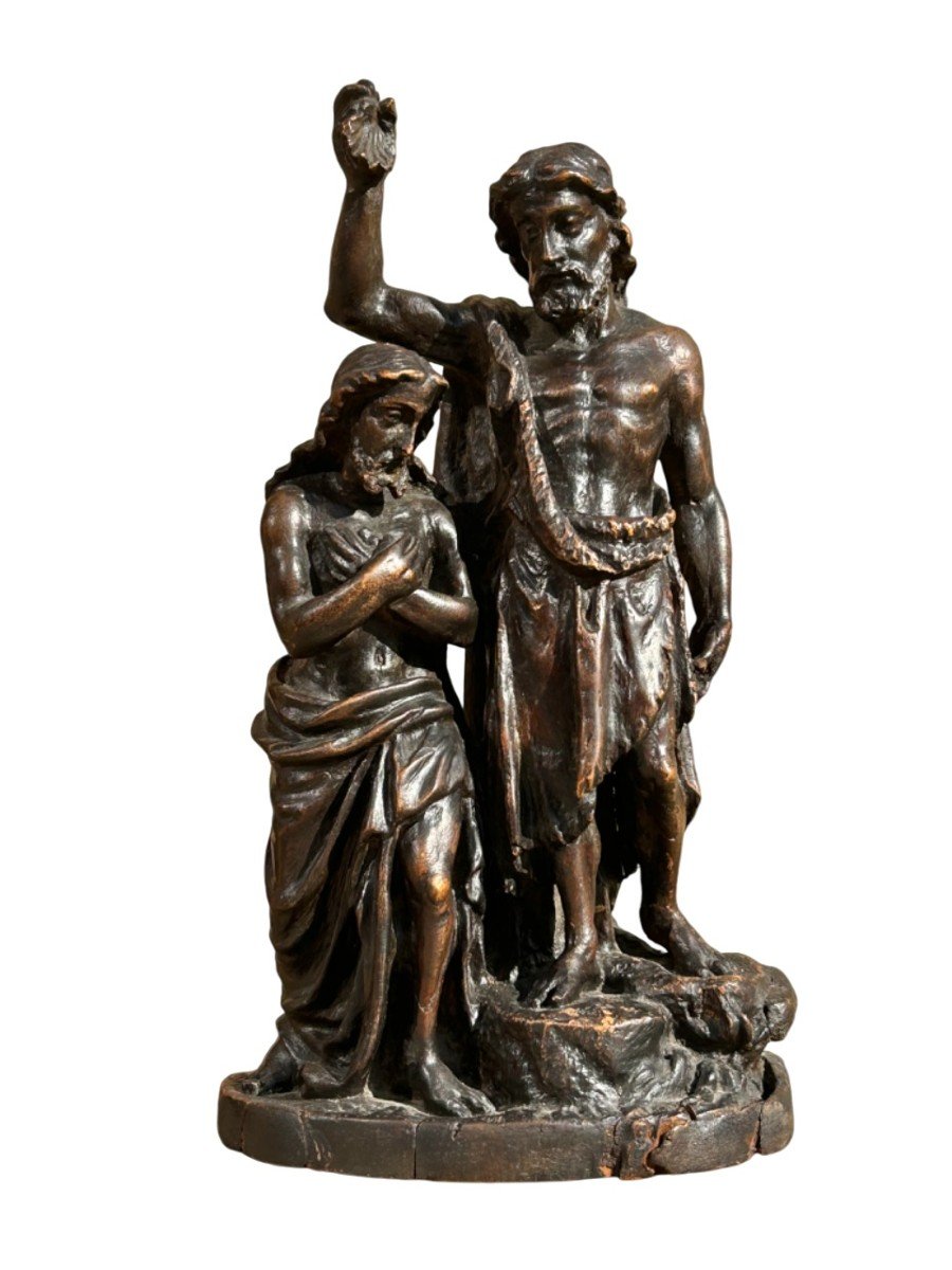 Wood Sculpture The Baptism Of Jesus-photo-2