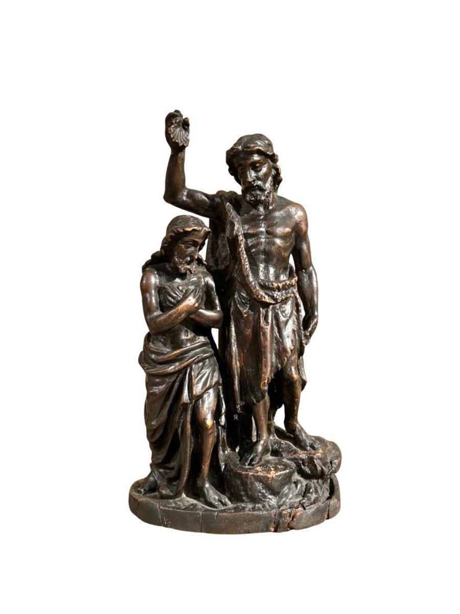 Wood Sculpture The Baptism Of Jesus