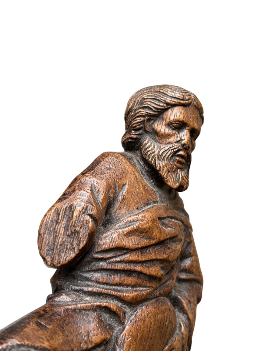 17th Century Carved Wood Base-photo-2