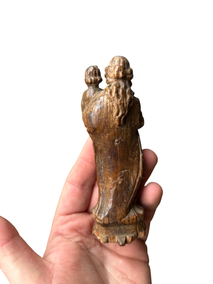 Vierge et enfant bois sculpte -photo-4