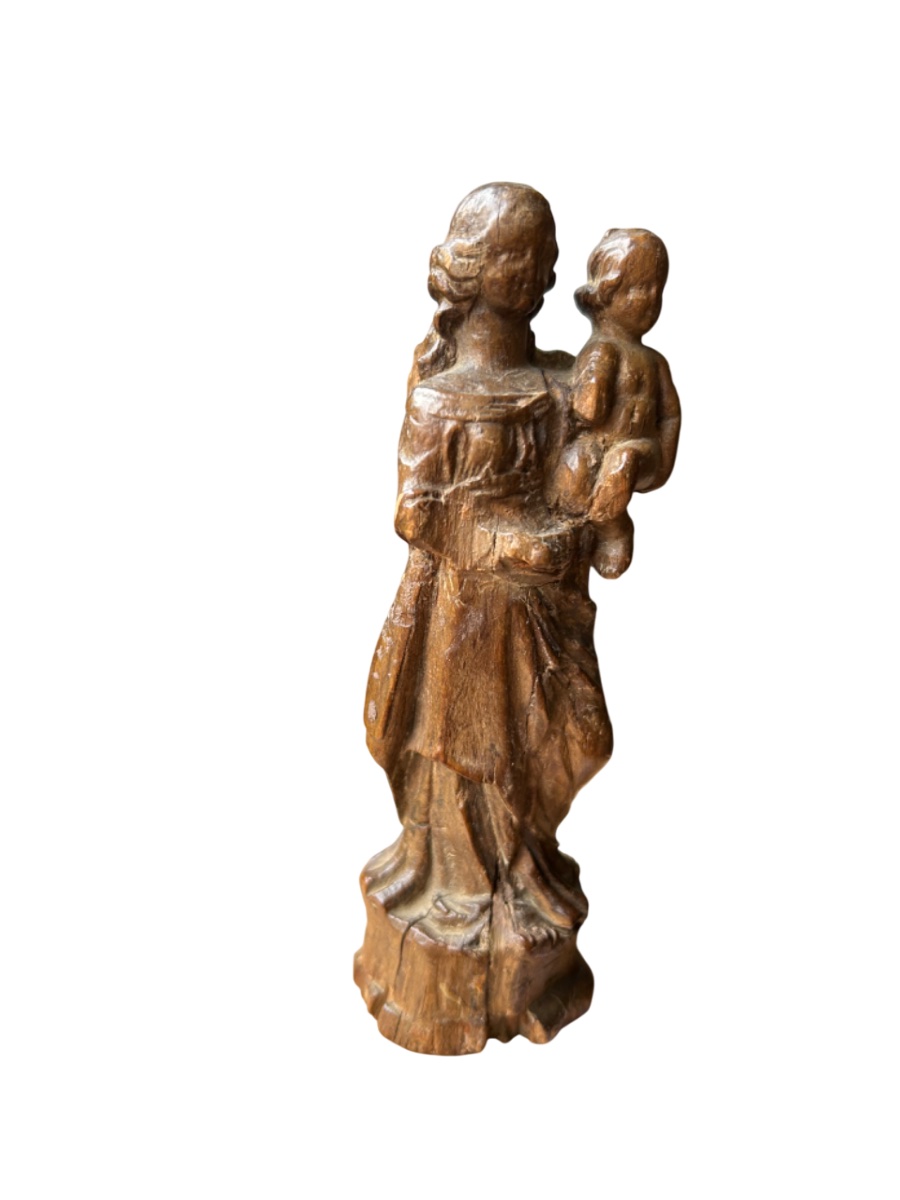 Vierge et enfant bois sculpte -photo-2