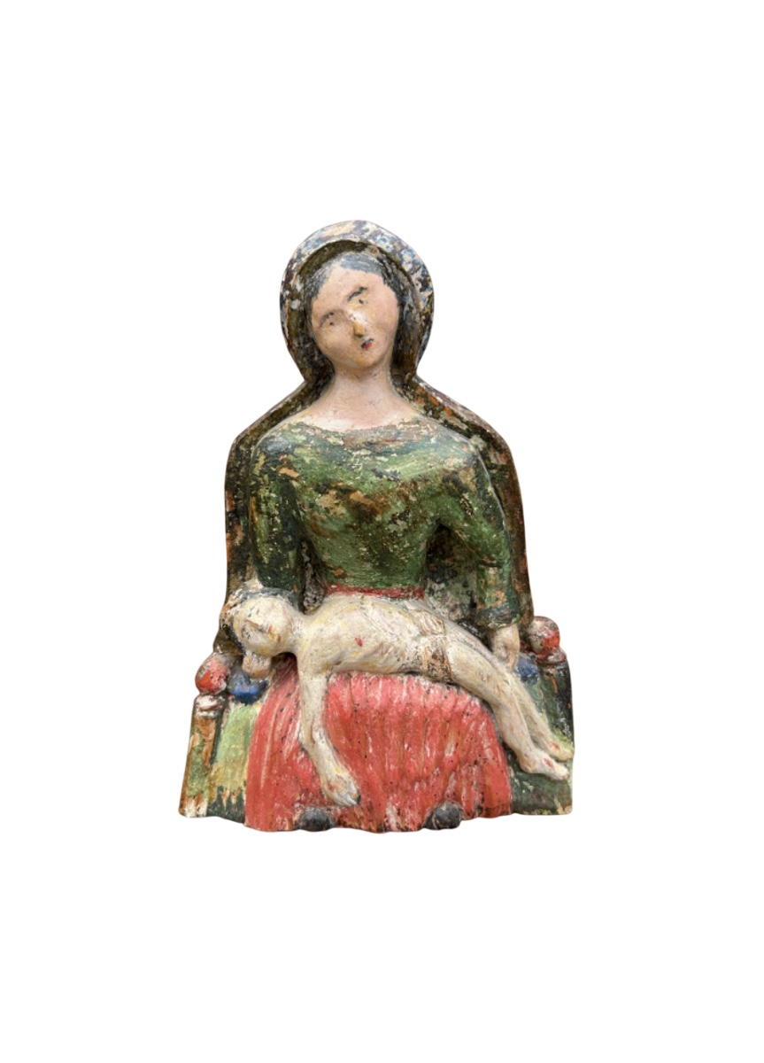 Art populaire piëta bois sculpté